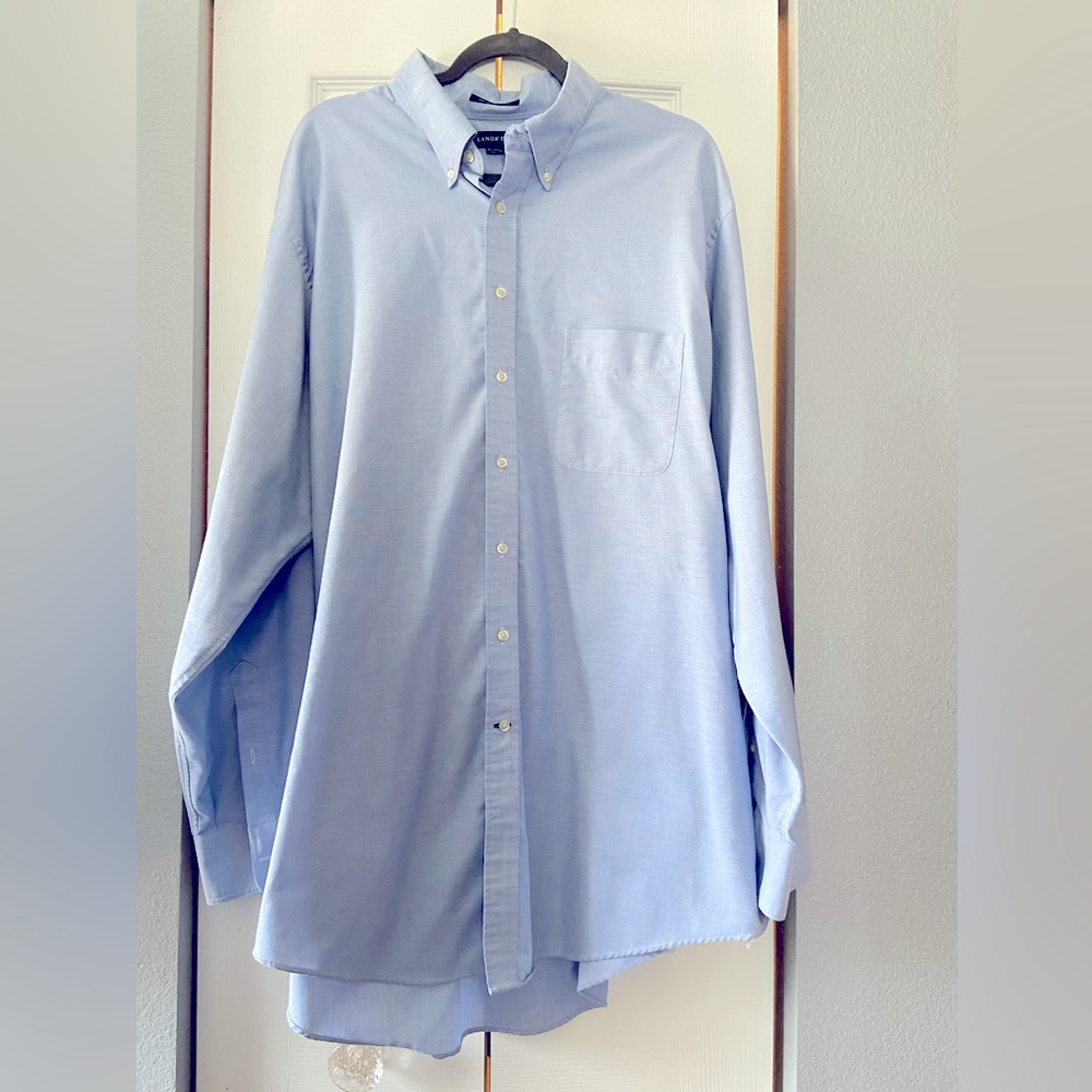 Lands End Men’s Big and Tall Original Oxford light blue size 19/38